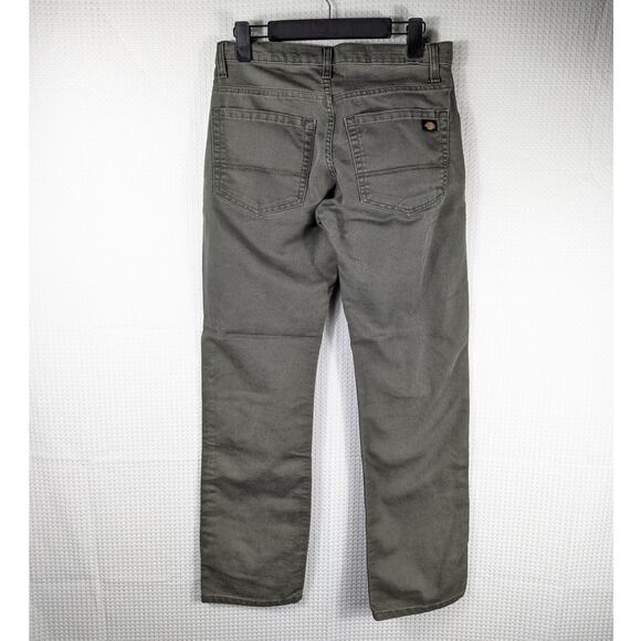 Dickies Flex 30x32 Olive Green Work Pants Mens Regular Fit Stretch Utility Jeans - Picture 2 of 4